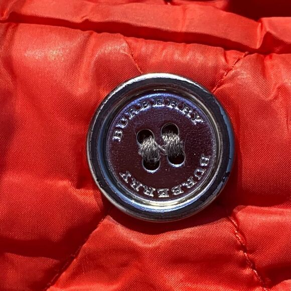 Burberry Kids Red Quilted Jacket with Hood Sz 12Y - Picture 12 of 13